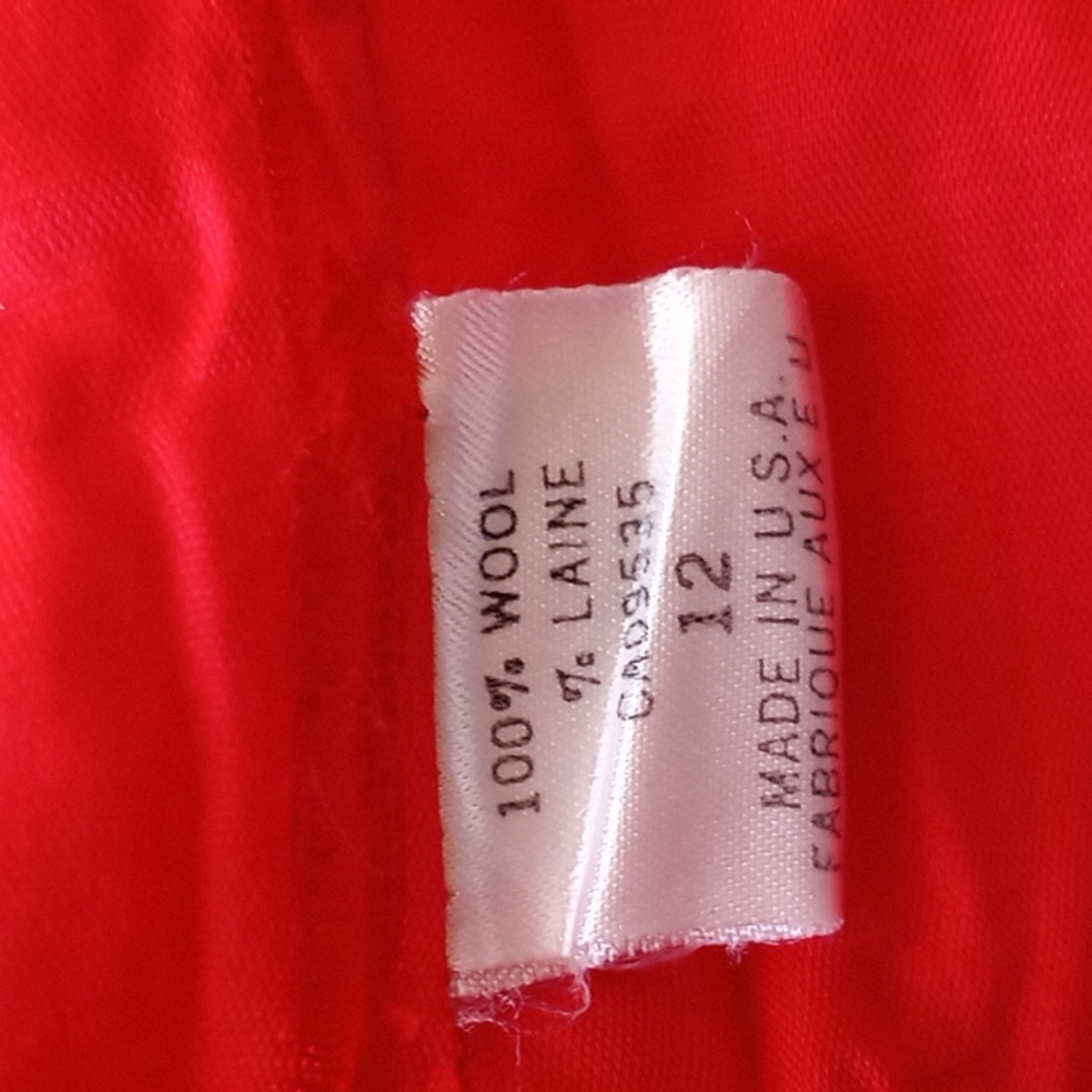 Tahari Women’s Red Mini Pencil Skirt Size L 100% Wool - Picture 6 of 11